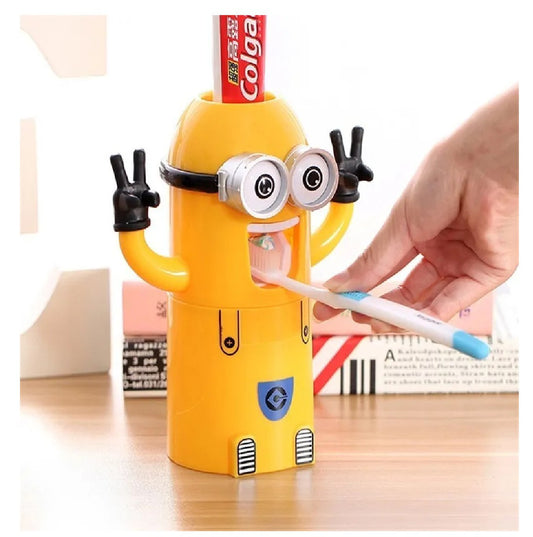 Dispensador de Pasta de Dientes Minions con Porta Cepillos – Montaje en Pared